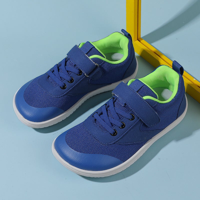 New Soft Bottom Barefoot Wide-Toe Children'S Shoes For Boys Lightweight Breathable Sneaker Contrast Color Velcro Non-Slip Flat Casual - Image 1